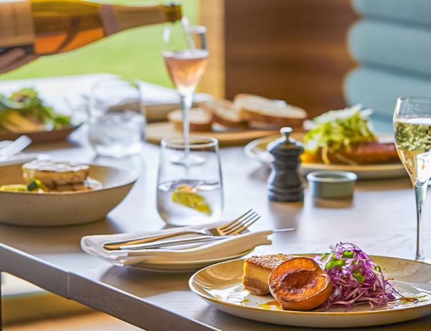 8. Yarra Valley Domaine Chandon table setting with glass of Sparkling